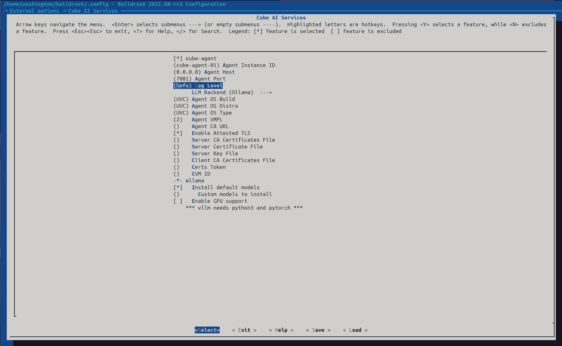Cube AI Services menu