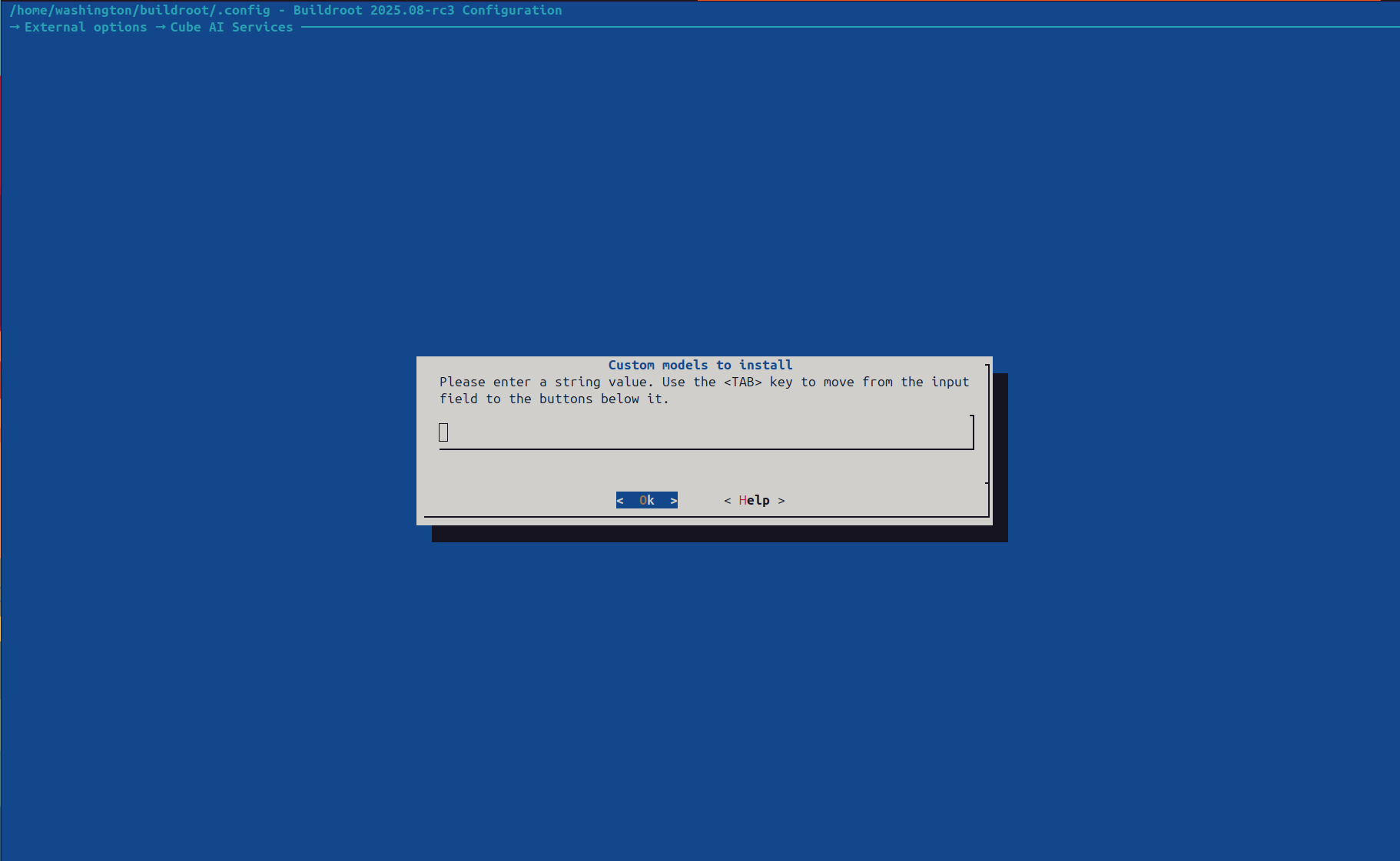 Custom models to install dialog